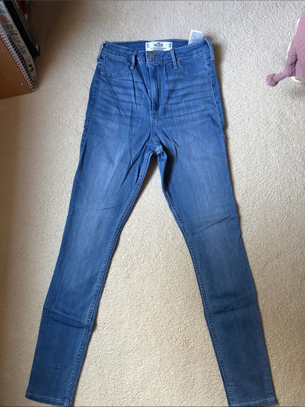 Hollister Women’s/Juniors Ultra High-Waisted Skinny Jeans in Medium Blue Wash
